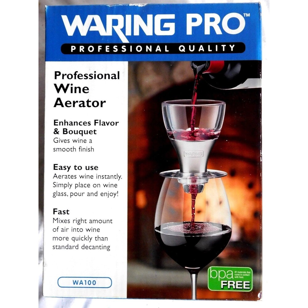 Waring Pro Professional Wine Aerator-Brushed Stainless Accent-New in Box